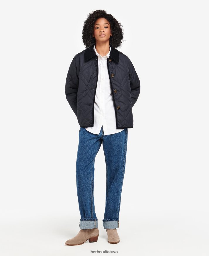 apranga Barbour Barrhead dygsniuotas šepetėlis tamsus laivynas/senovinė tuopa moterys 6F6D801425