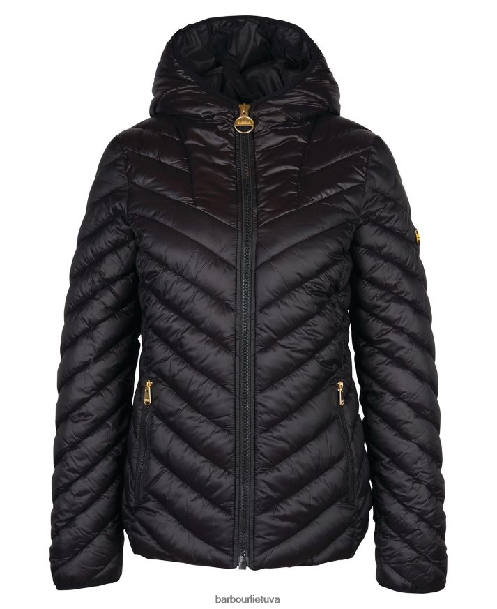 apranga Barbour Cosford dygsniuotas švarkas klasikinis juodas moterys 6F6D801487