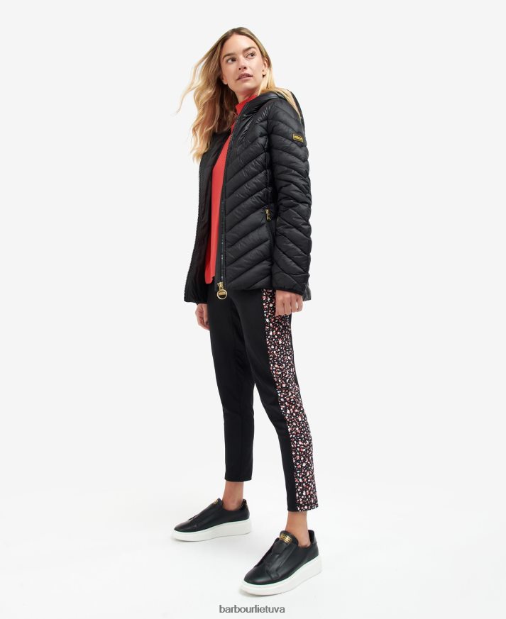 apranga Barbour Cosford dygsniuotas švarkas klasikinis juodas moterys 6F6D801487