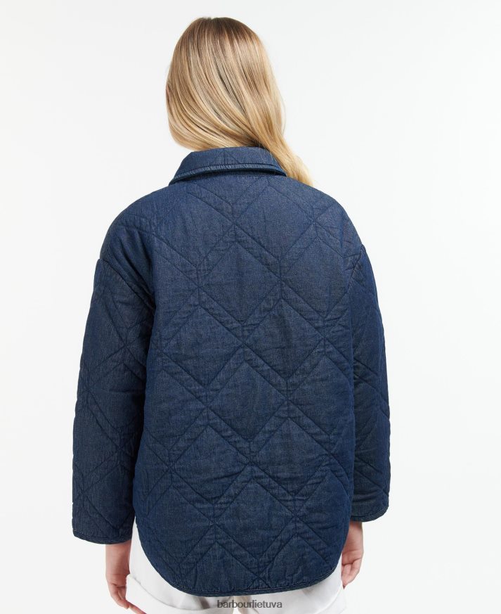 apranga Barbour Džinsinis barrhead dygsniuotas strypas tamsus skalbimas/suknelė indigo moterys 6F6D801422