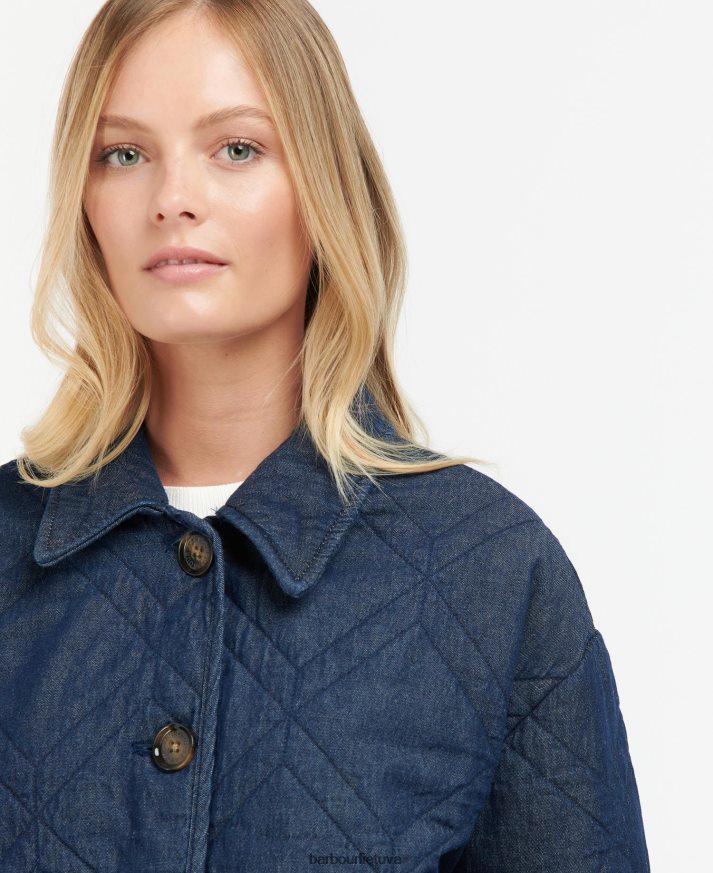 apranga Barbour Džinsinis barrhead dygsniuotas strypas tamsus skalbimas/suknelė indigo moterys 6F6D801422