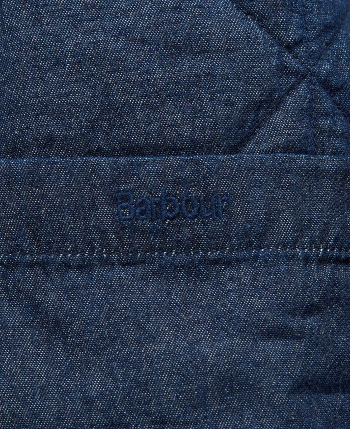 apranga Barbour Džinsinis barrhead dygsniuotas strypas tamsus skalbimas/suknelė indigo moterys 6F6D801422