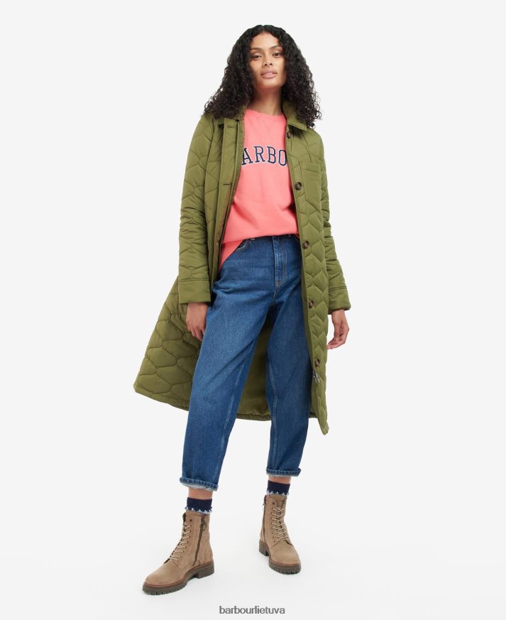 apranga Barbour Daria dygsniuotas švarkas lengvas tranšėjos moterys 6F6D801420
