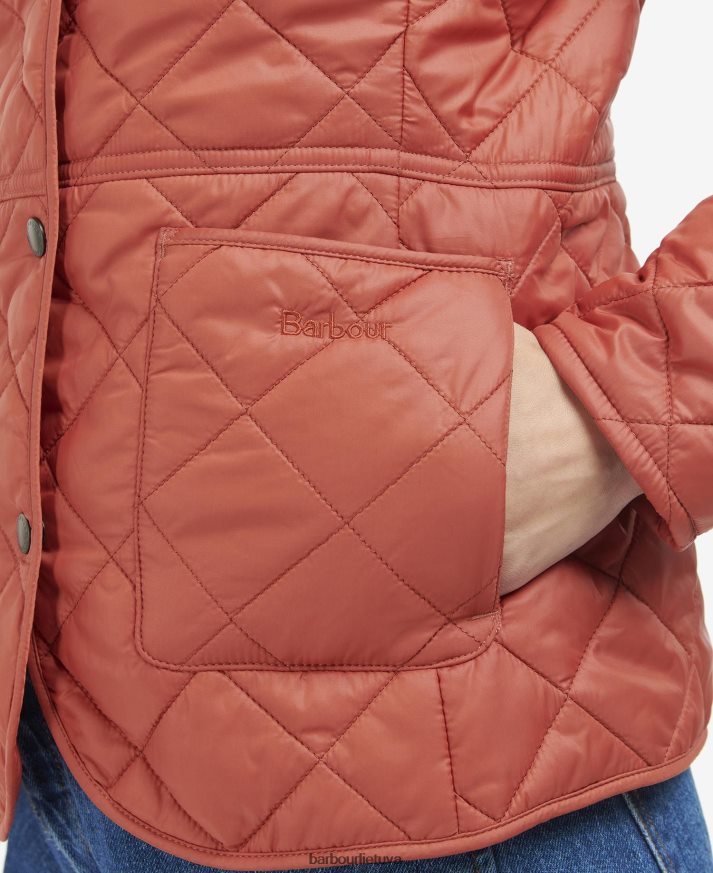 apranga Barbour Deveron dygsniuotas švarkas tamsiai/šviesiai rožinė moterys 6F6D801444