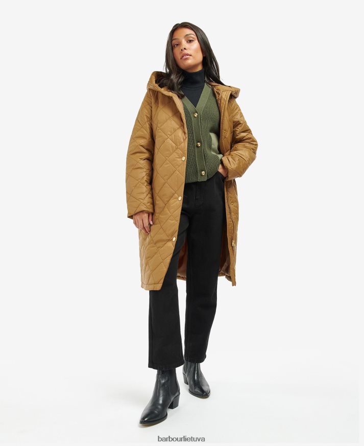 apranga Barbour Rockhampton dygsniuotas švarkas sudegęs pelenas moterys 6F6D801466