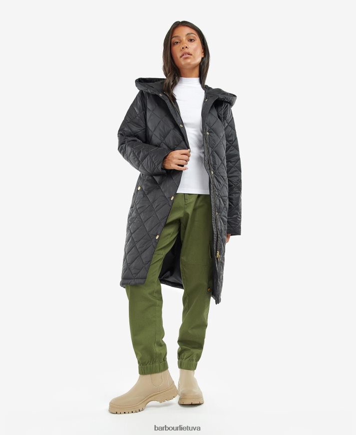 apranga Barbour Rockhampton dygsniuotas švarkas sudegęs pelenas moterys 6F6D801473