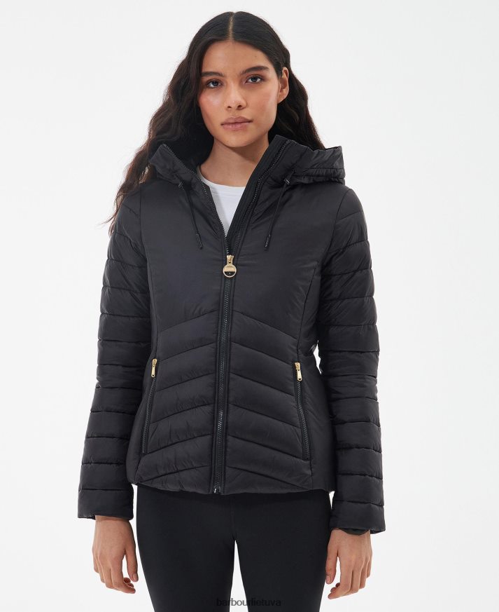 apranga Barbour Sanderson dygsniuotas švarkas klasikinis juodas moterys 6F6D801460