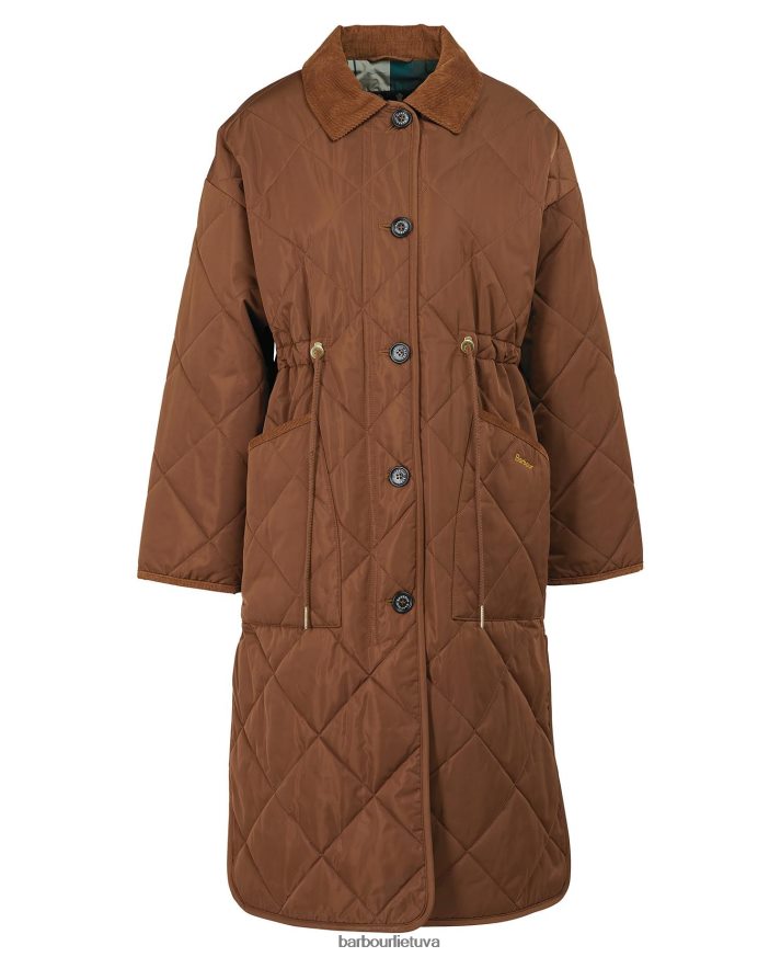 apranga Barbour bonnyrigg dygsniuotas švarkas šiltas įdegis / prislopintas moterys 6F6D801428