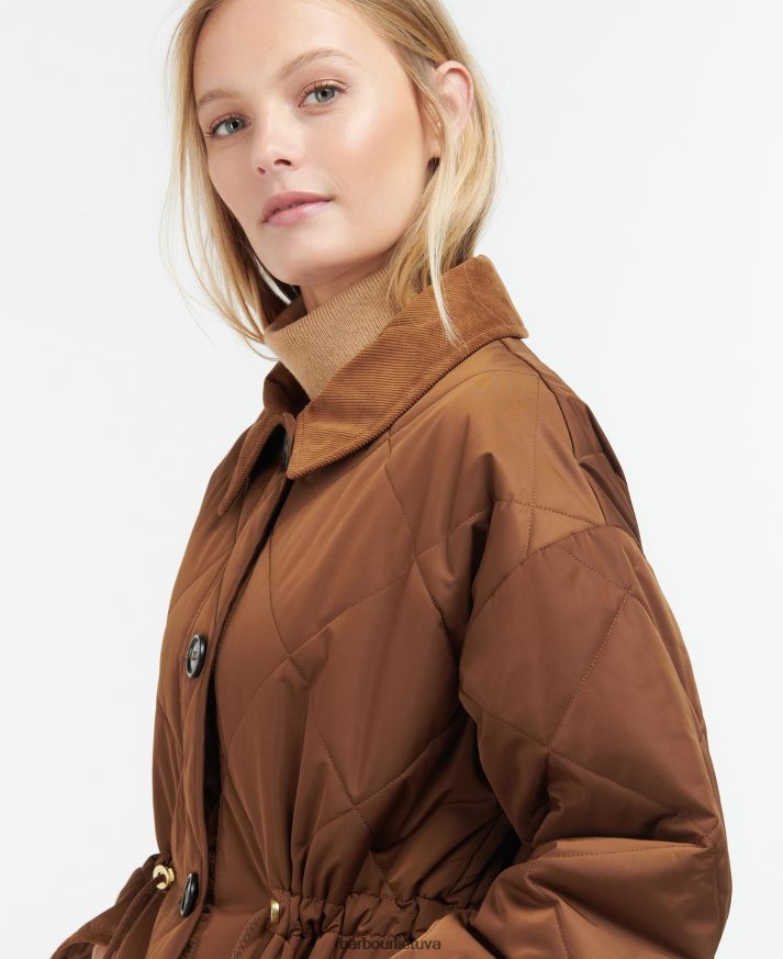 apranga Barbour bonnyrigg dygsniuotas švarkas šiltas įdegis / prislopintas moterys 6F6D801428