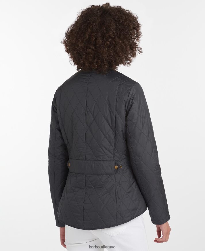 apranga Barbour dygsniuota striukė su sklandytuvu juodas akmuo moterys 6F6D801406