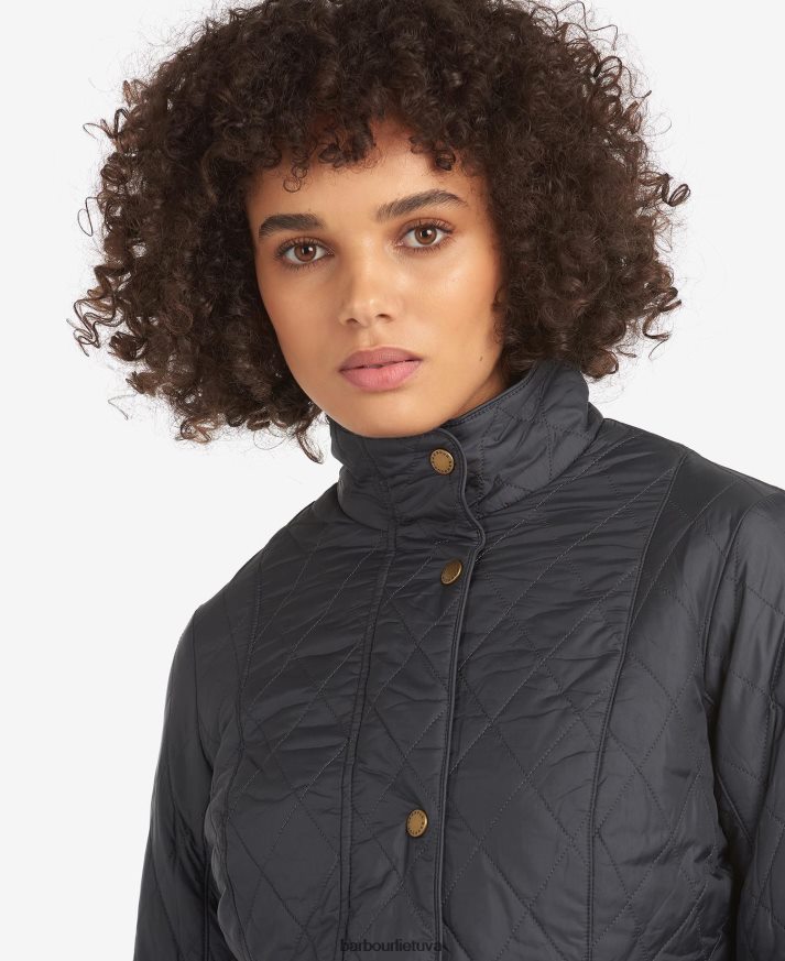 apranga Barbour dygsniuota striukė su sklandytuvu juodas akmuo moterys 6F6D801406