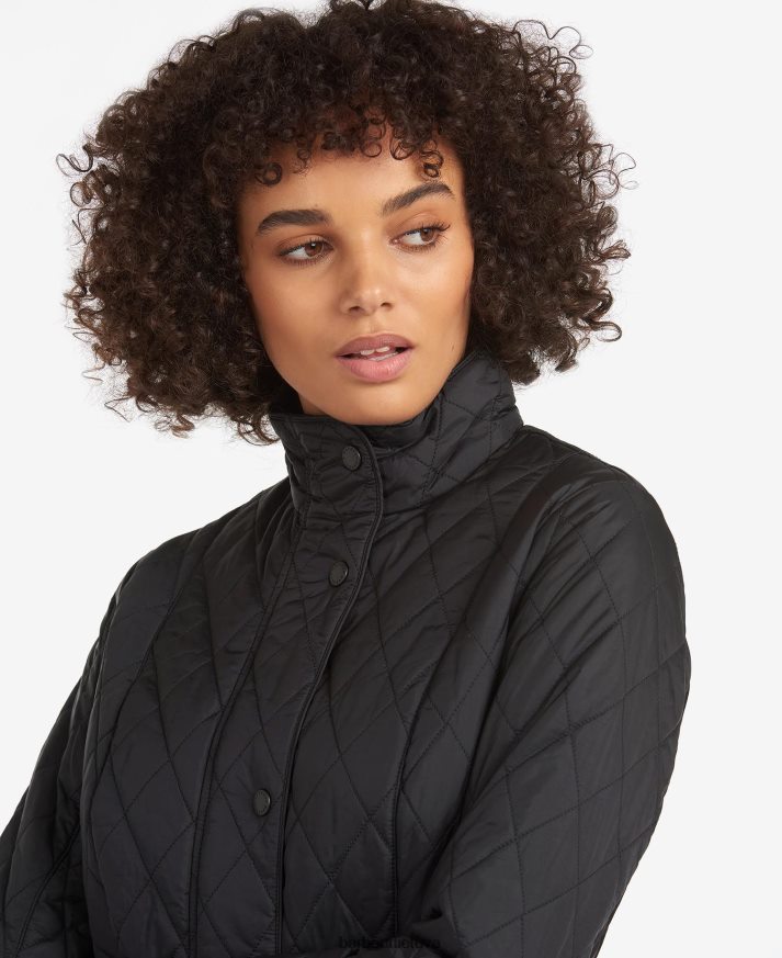 apranga Barbour dygsniuota striukė su sklandytuvu juodas akmuo moterys 6F6D801414