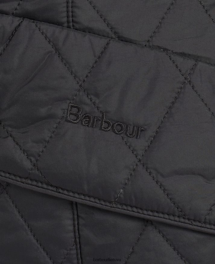 apranga Barbour dygsniuota striukė su sklandytuvu juodas akmuo moterys 6F6D801414