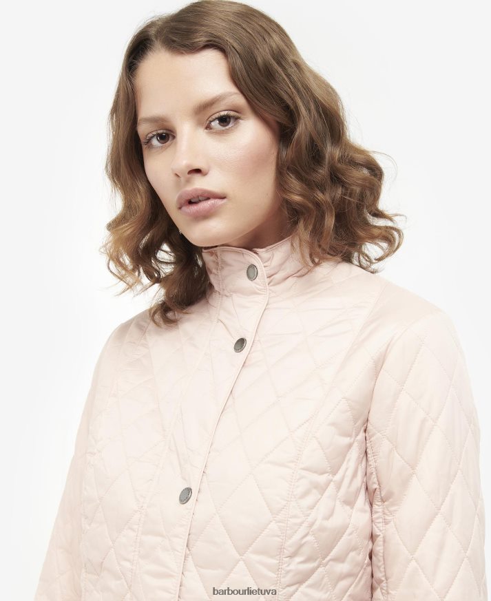 apranga Barbour dygsniuota striukė su sklandytuvu rožių dulkės moterys 6F6D801511
