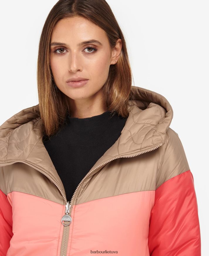 apranga Barbour fenway apverčiama dygsniuota striukė portobello/cayenne/bellini moterys 6F6D801458