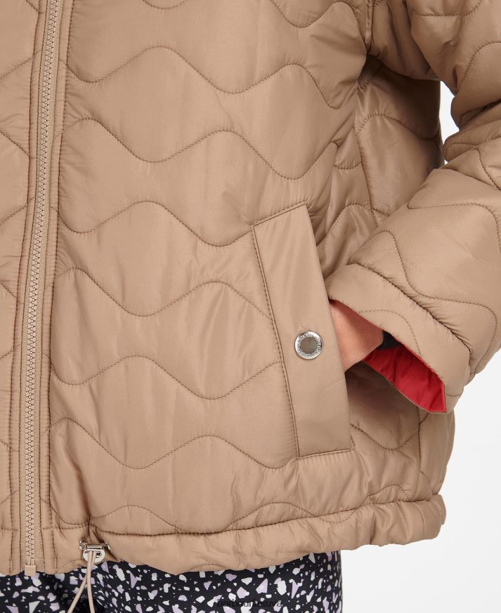 apranga Barbour fenway apverčiama dygsniuota striukė portobello/cayenne/bellini moterys 6F6D801458