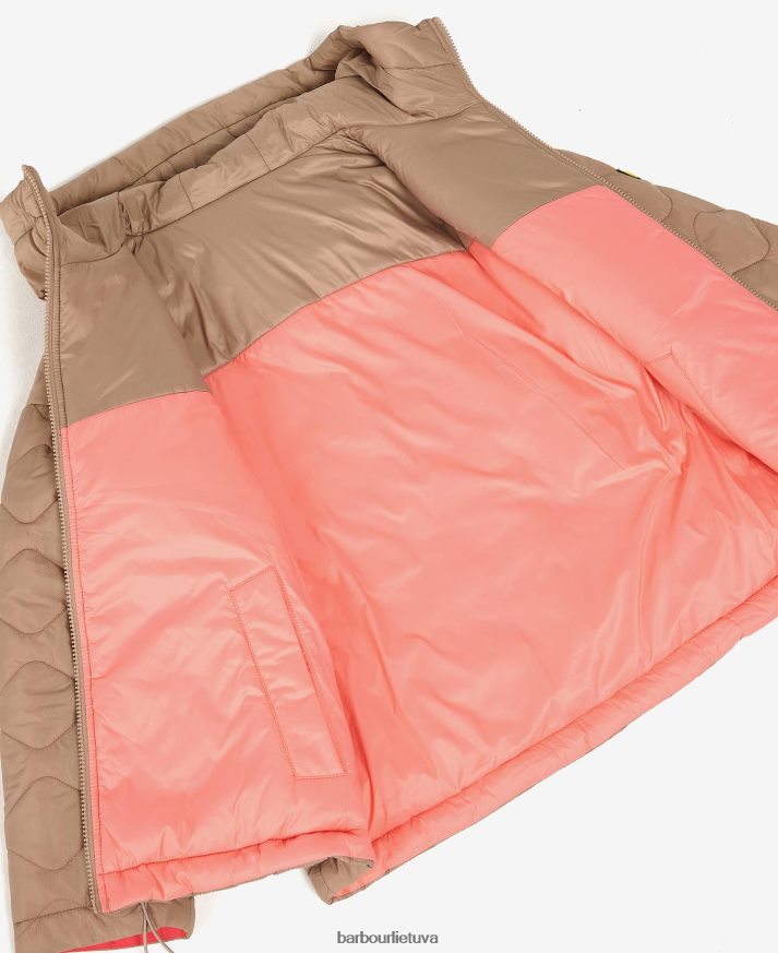 apranga Barbour fenway apverčiama dygsniuota striukė portobello/cayenne/bellini moterys 6F6D801458