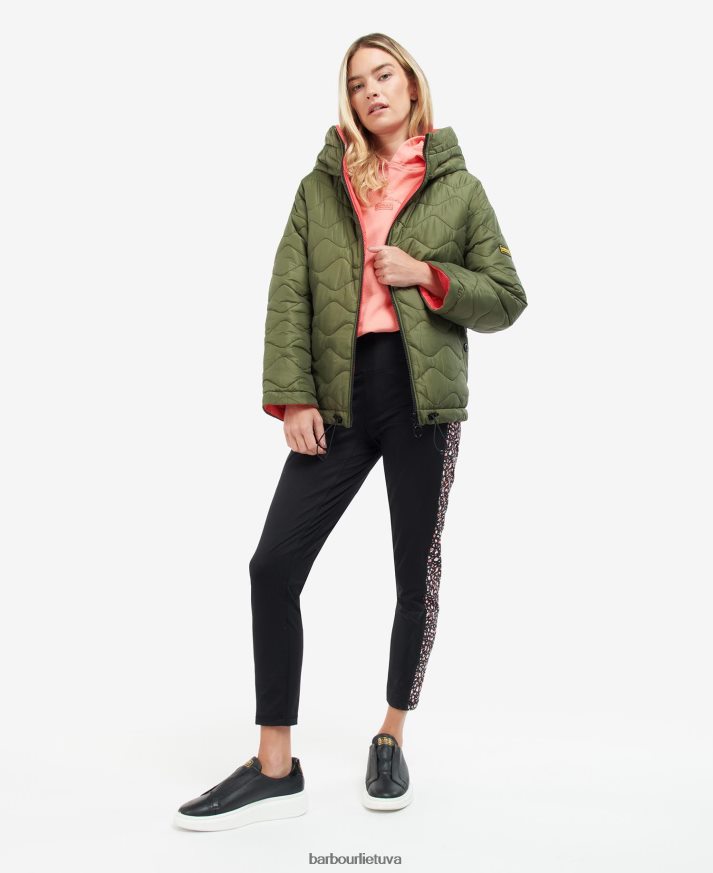 apranga Barbour fenway apverčiama dygsniuota striukė portobello/cayenne/bellini moterys 6F6D801469