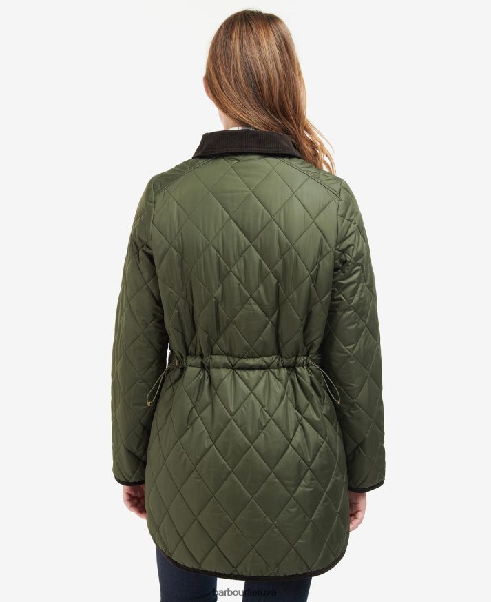 apranga Barbour ilga kavalerijos dygsniuota striukė juoda/senovinė moterys 6F6D801475