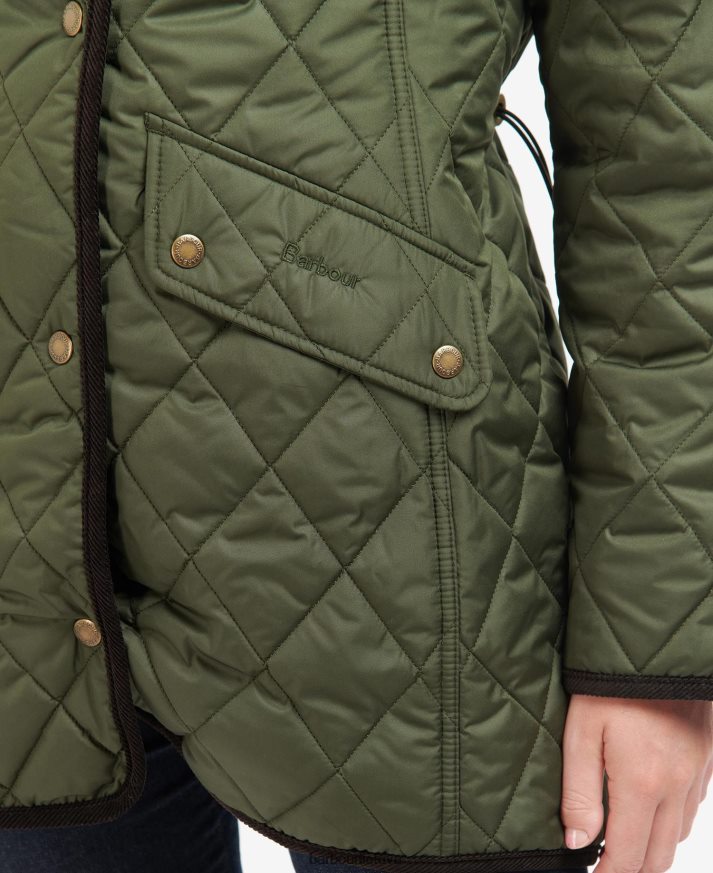 apranga Barbour ilga kavalerijos dygsniuota striukė juoda/senovinė moterys 6F6D801475