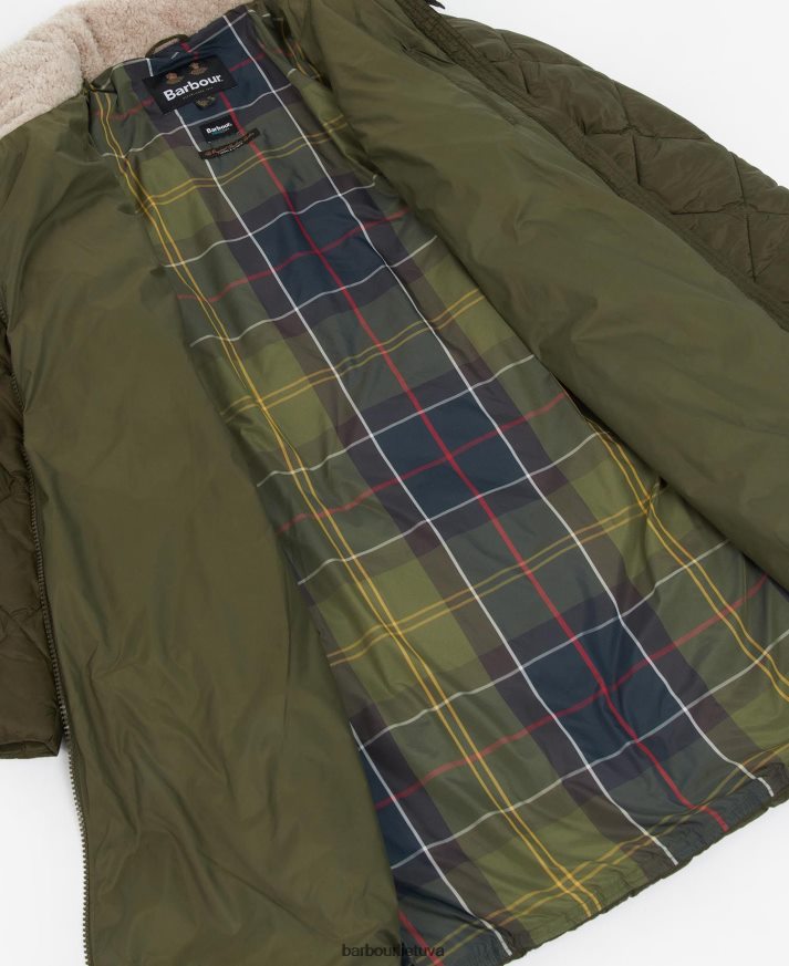 apranga Barbour kilmory dygsniuotas švarkas paparčio lapas/klasikinis tartanas moterys 6F6D801514