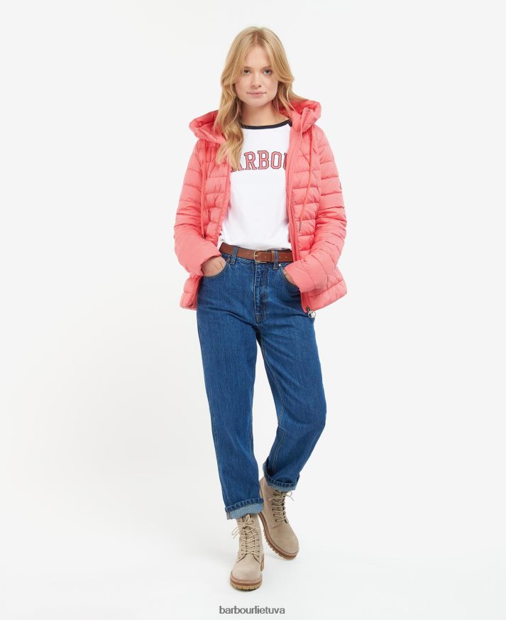 apranga Barbour koraline dygsniuotas švarkas rožinis punšas moterys 6F6D801427