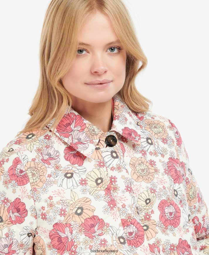 apranga Barbour marginta leilani dygsniuota striuke retro gėlių kraujažolės / alyvmedžio moterys 6F6D801479