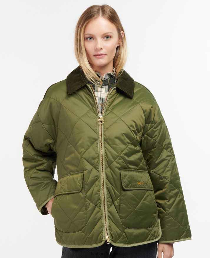 apranga Barbour ryhope dygsniuotas švarkas juoda/senovinė moterys 6F6D801457