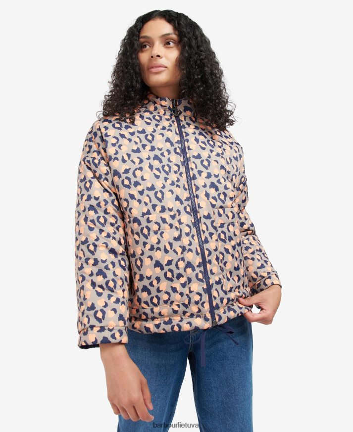 apranga Barbour spausdinta apverčiama apia dygsniuota striukė amžinojo rašalo/šviesos tranšėjos starlingo spaudinys moterys 6F6D801431