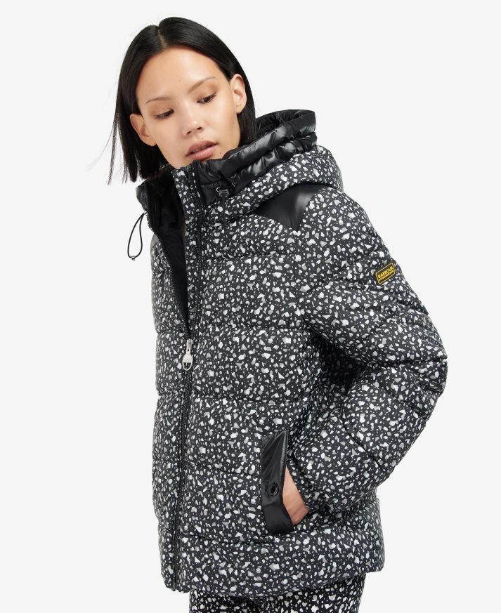 apranga Barbour spausdinta paviljono dygsniuota striukė teraco/juoda moterys 6F6D801455