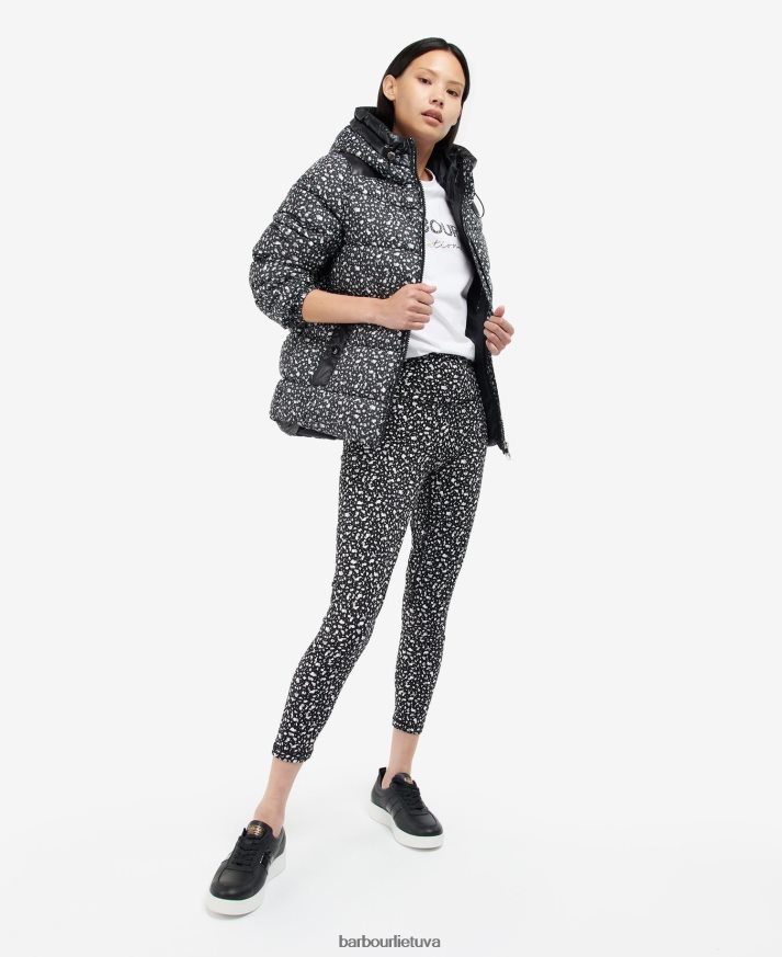 apranga Barbour spausdinta paviljono dygsniuota striukė teraco/juoda moterys 6F6D801455