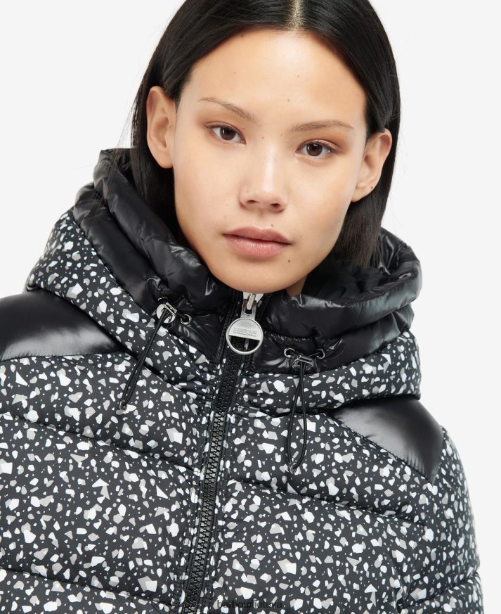 apranga Barbour spausdinta paviljono dygsniuota striukė teraco/juoda moterys 6F6D801455