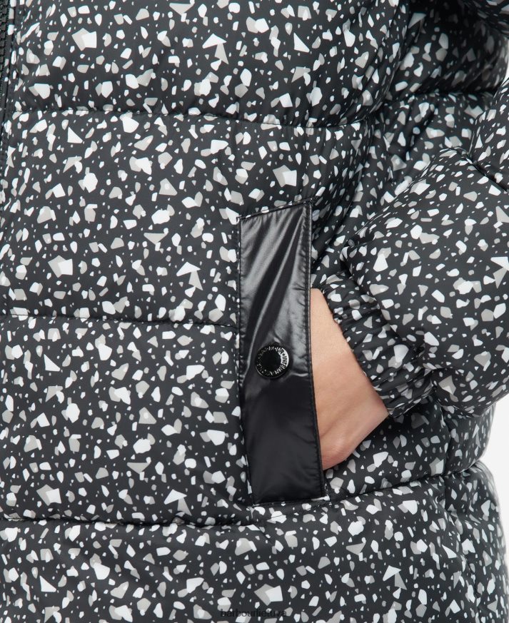 apranga Barbour spausdinta paviljono dygsniuota striukė teraco/juoda moterys 6F6D801455