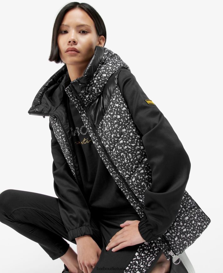 apranga Barbour spausdintas kondoras dygsniuotas prakaitas teraco/juoda moterys 6F6D801500