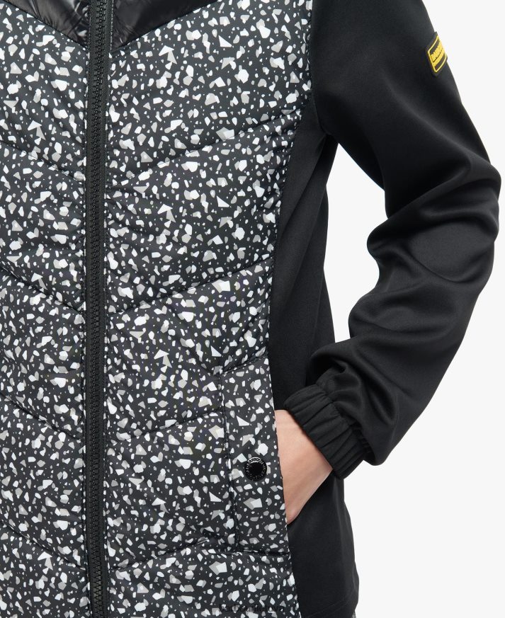 apranga Barbour spausdintas kondoras dygsniuotas prakaitas teraco/juoda moterys 6F6D801500