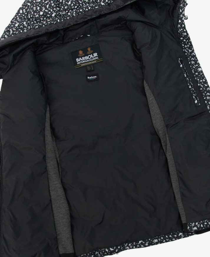 apranga Barbour spausdintas kondoras dygsniuotas prakaitas teraco/juoda moterys 6F6D801500