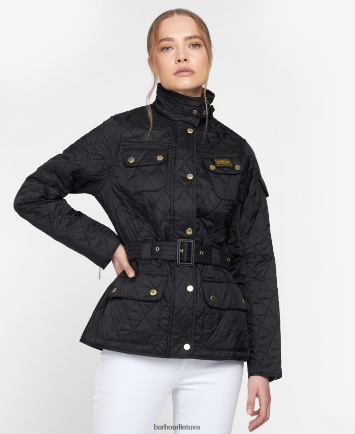 apranga Barbour tarptautinė dygsniuota striukė juodas moterys 6F6D801404