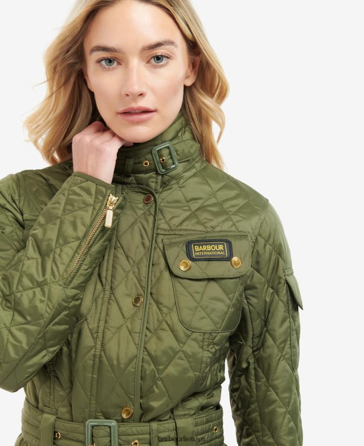 apranga Barbour tarptautinė dygsniuota striukė vidurnakčio žalia moterys 6F6D801483