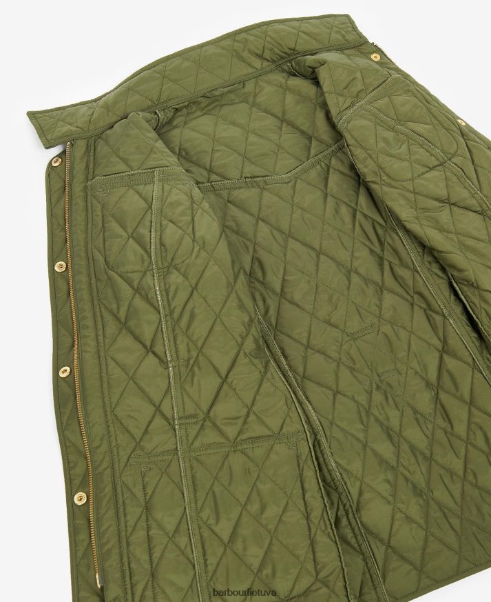 apranga Barbour tarptautinė dygsniuota striukė vidurnakčio žalia moterys 6F6D801483