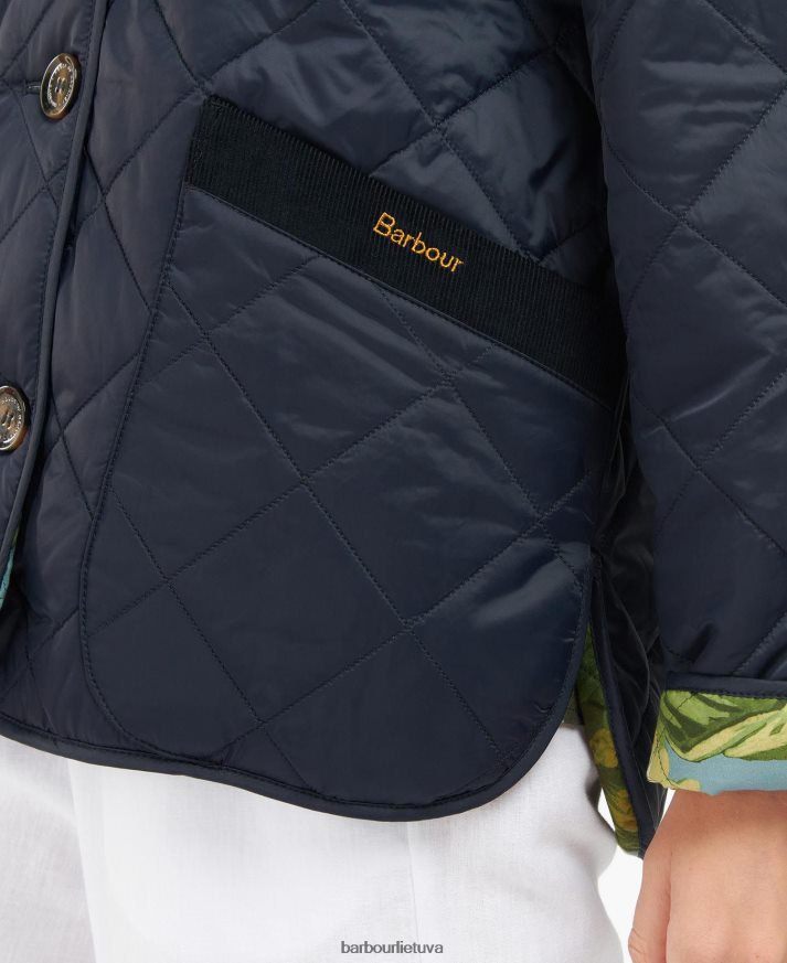 apranga Barbour x House of Hackney gransden apverčiama dygsniuota striukė tamsus laivynas/limerence/dangus moterys 6F6D801432