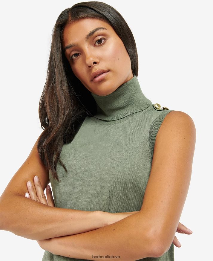 apranga Barbour Rosbern megztinis liemenė vidurnakčio žalia moterys 6F6D801971