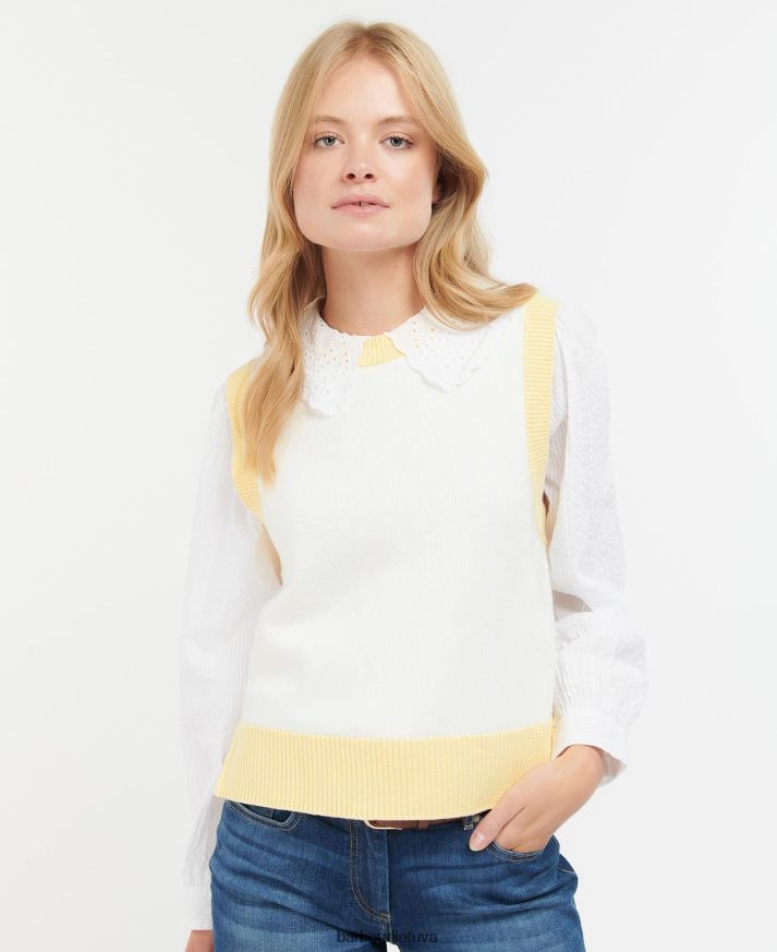 apranga Barbour dana megztas megztinis liemene ekru moterys 6F6D801943