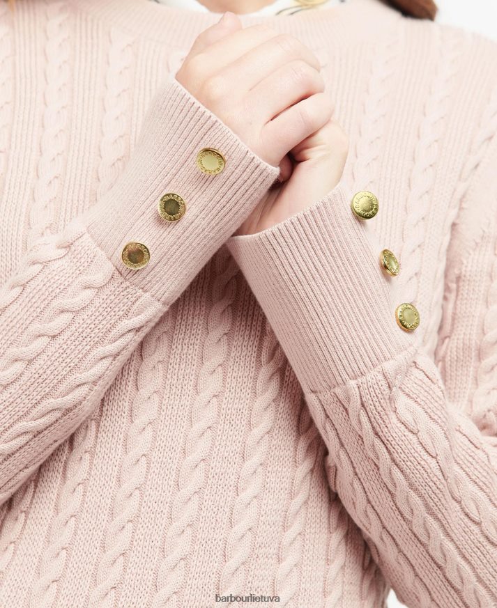 apranga Barbour rožinės spalvos megztas megztinis rožių dulkės moterys 6F6D801919