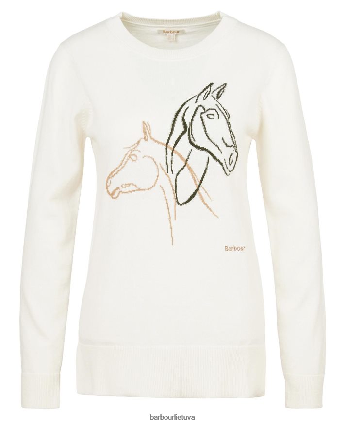 apranga Barbour viržių megztas megztinis beveik baltas moterys 6F6D801925