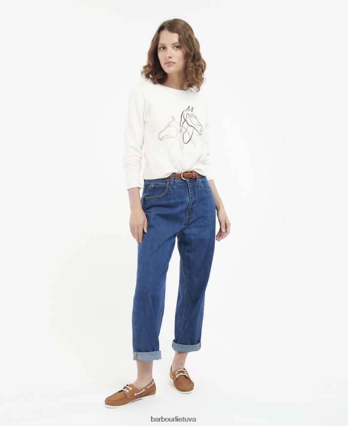 apranga Barbour viržių megztas megztinis beveik baltas moterys 6F6D801925