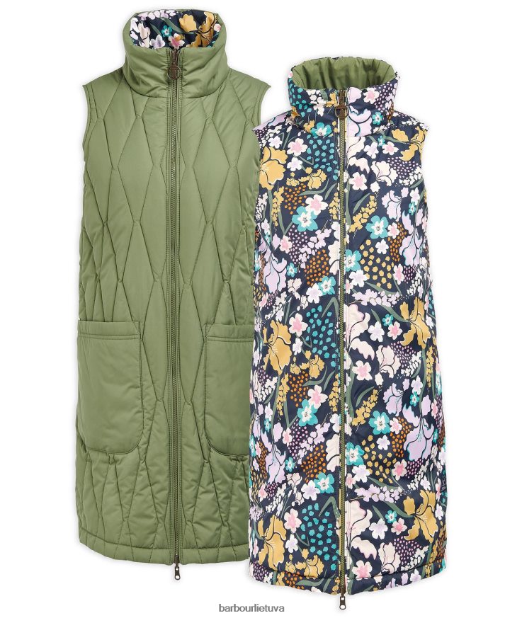 apranga Barbour akanto apverčiama liemenė olivino/botanikos stebuklo spaudinys moterys 6F6D801554