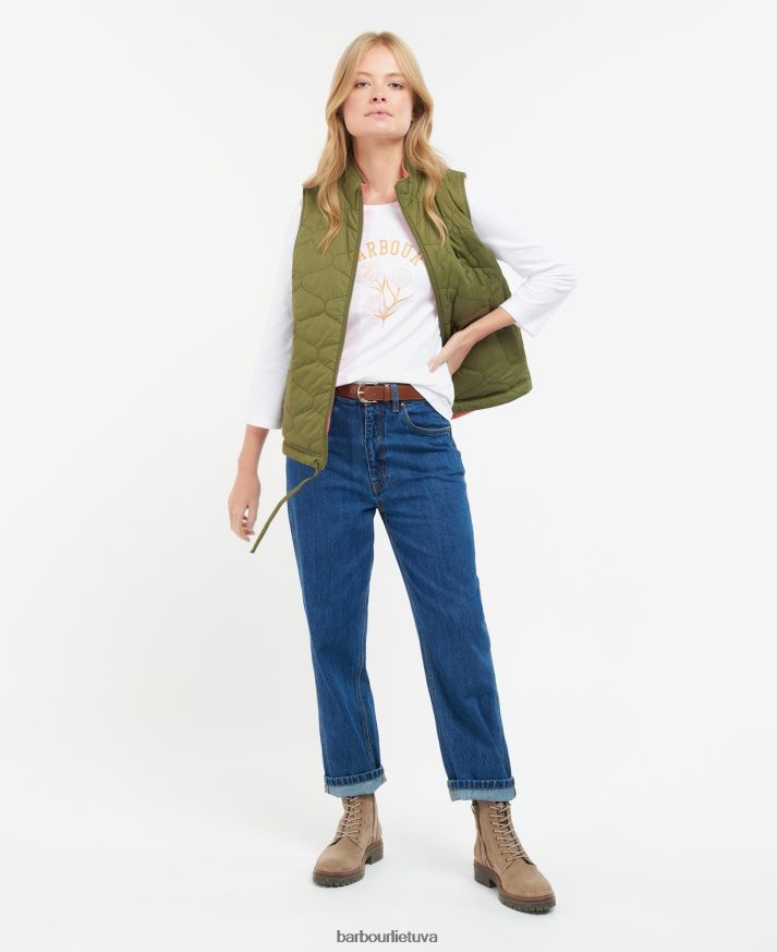 apranga Barbour apverčiama apia gilet alyvmedžio/rožinis punšas moterys 6F6D801566