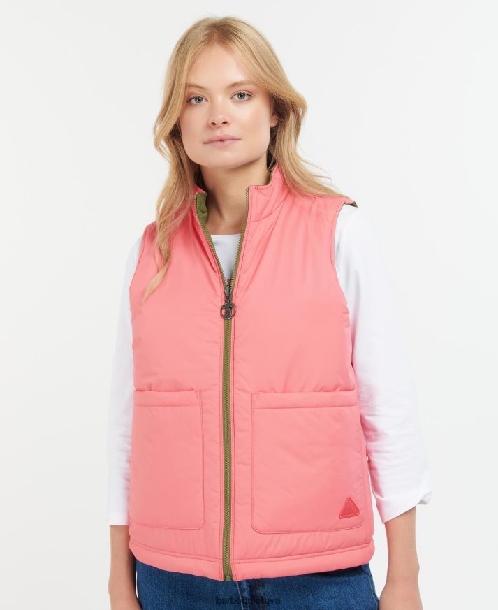 apranga Barbour apverčiama apia gilet alyvmedžio/rožinis punšas moterys 6F6D801566