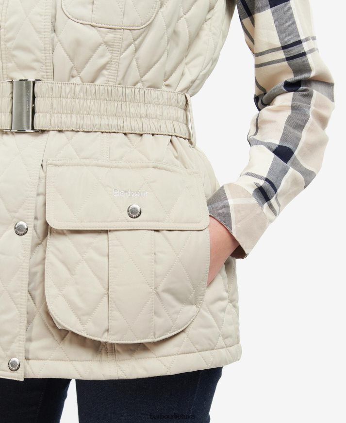 apranga Barbour diržu prisegama gynybinė liemenė šviesus smėlis/suknelė moterys 6F6D801567