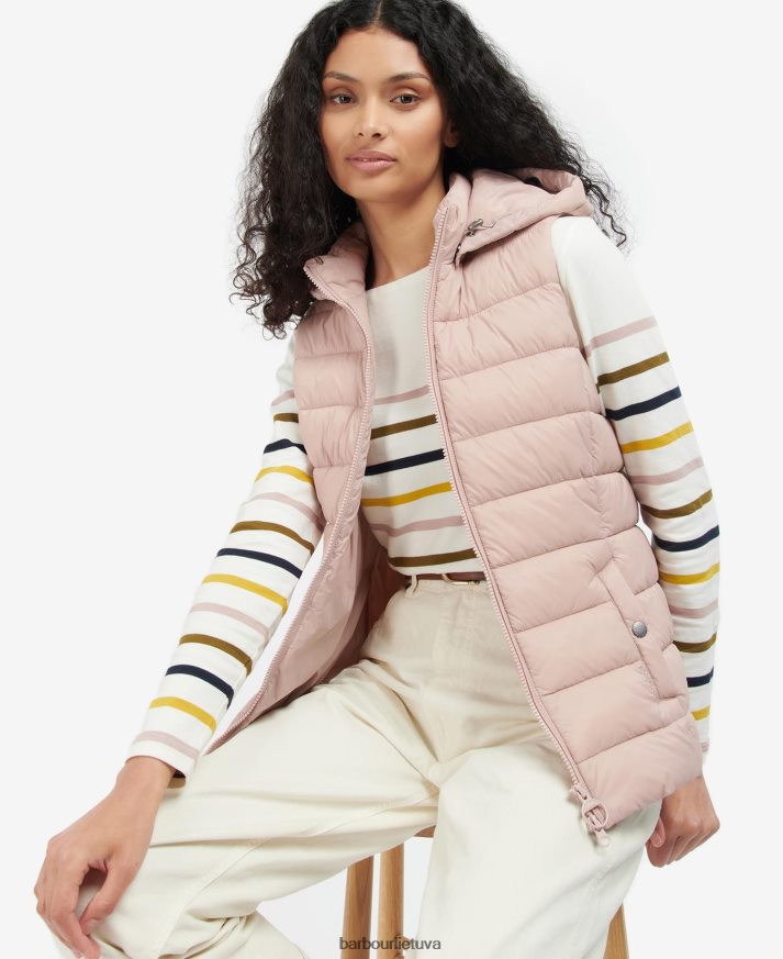 apranga Barbour shaw gilet rožinis kvarcas moterys 6F6D801573
